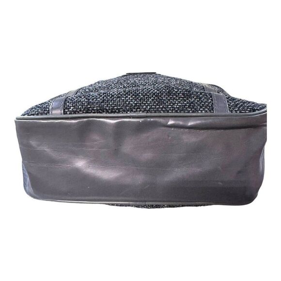 Oscar De La Renta Gray Tweed Shoulder Bag 48 Hour Weekender Travel Carry On - Picture 8 of 8